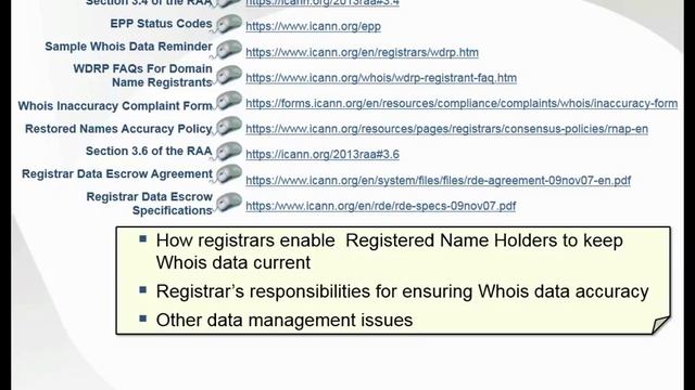 Whois and Other Data Management Issues: Conclusion смотреть онлайн