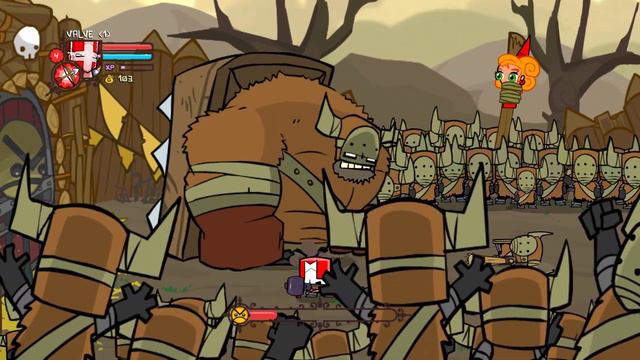 Castle Crashers Remastered - Barbarian Boss Fight смотреть онлайн
