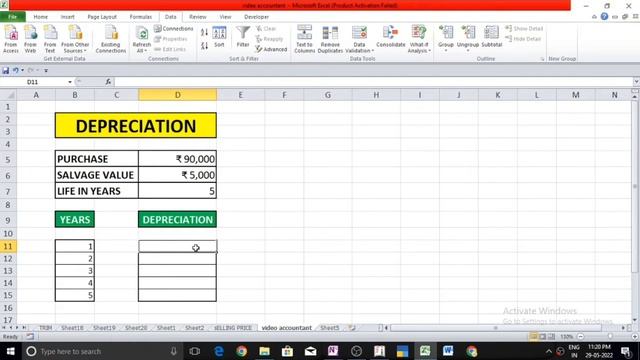 Calculate Depreciation on Fixed Asset - Excel смотреть онлайн