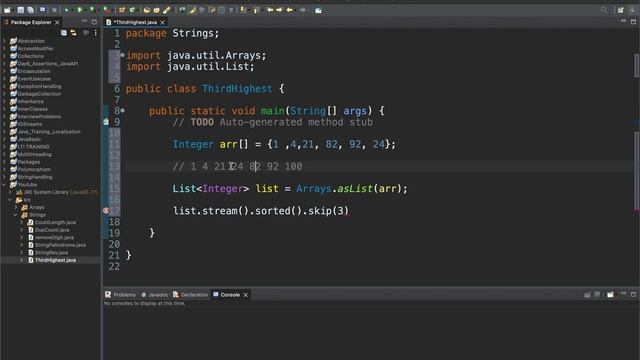 Java Program to Find the Third Highest from a List or an Array using Stream API || Java 8 FAQ !? смотреть онлайн