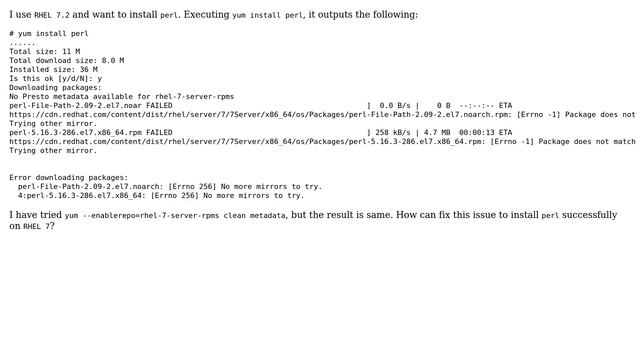 How to install perl in RHEL 7? смотреть онлайн