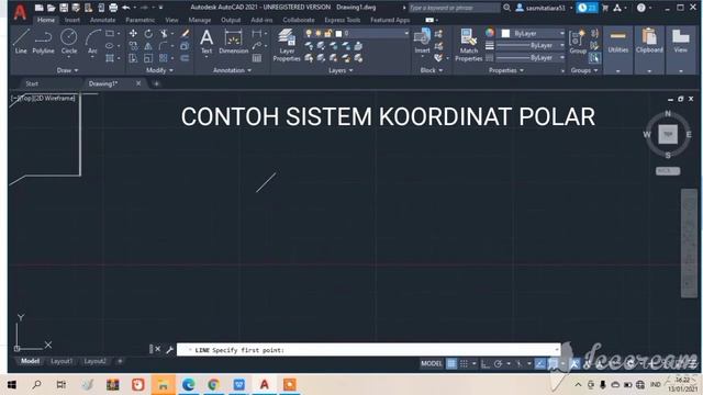 Belajar AUTOCAD Sistem Koordinat AUTOCAD 2021 POLAR DAN RELATIF смотреть онлайн
