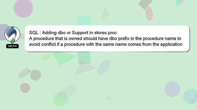 SQL : Adding dbo or Support in stores proc смотреть онлайн