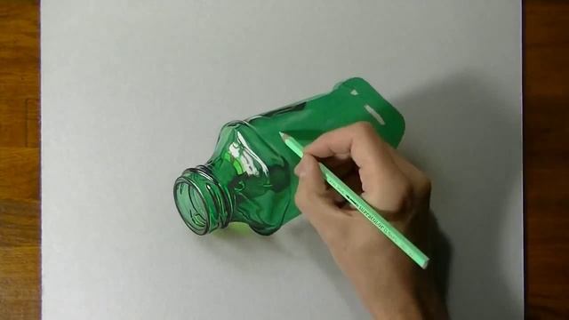 3D Art зелёной бутылки смотреть онлайн