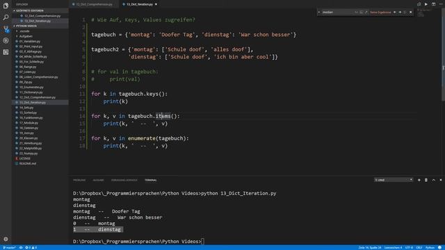 Programmieren in Python 3.6 (13): Dictionary Keys und Values Iterieren смотреть онлайн