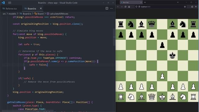 Create a Chess game with Reactjs part 28: King danger смотреть онлайн