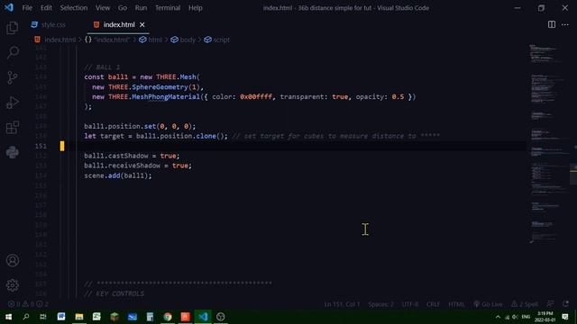 18b How to find distance between 2 objects three.js смотреть онлайн