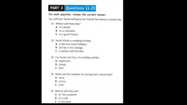 KET 2020 - SIMPLY for A2 Key for Schools 8 Practice Tests from 2020 Listening TEST 1