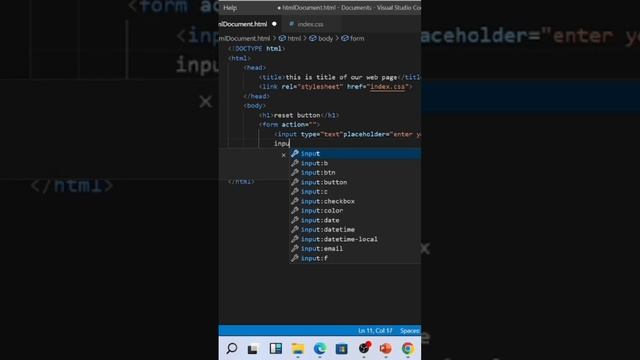 HTML Reset button l HTML form l HTML input type ?? #short смотреть онлайн