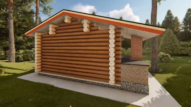 Беседка YARS из оцилиндрованного бревна смотреть онлайн