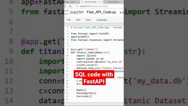 SQL code with FastAPI смотреть онлайн
