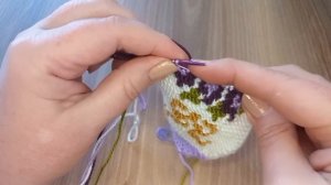 Вязаные тапочки "8марта"??? спицами.раз.37/38? 02.2023.