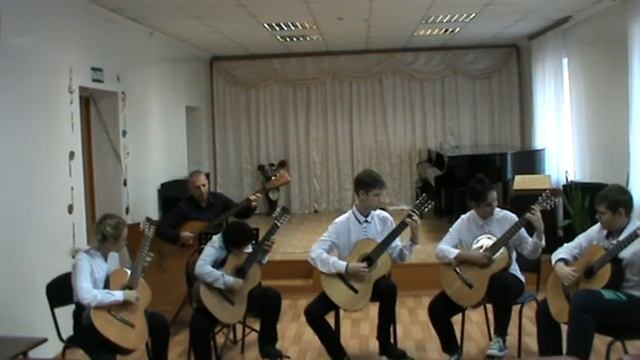 Ансамбль гитаристов. В Колосов "Кубинский танец " в ритме"Румба". смотреть онлайн