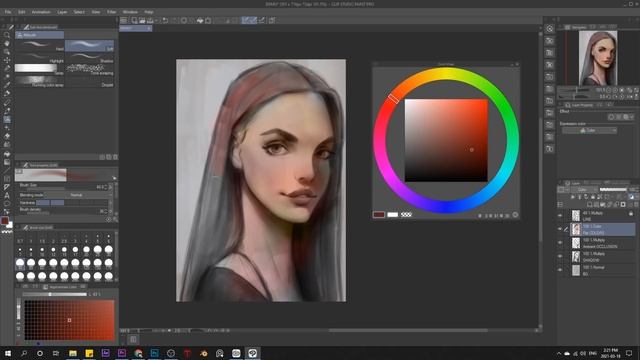 How to render digital art using layers - BRUSHES included - Beginner friendly tutorial смотреть онлайн