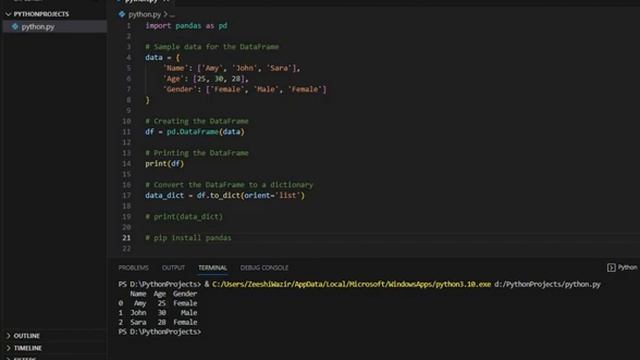 Convert Python Dataframe to Dictionary - Python Tutorial смотреть онлайн