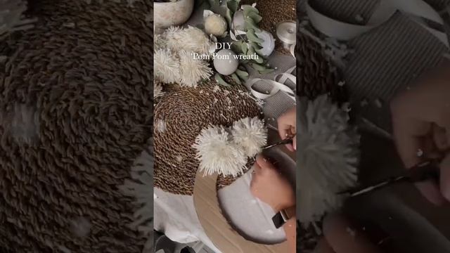 DIY CHRISTMAS WREATH - how to make a pom pom wreath the perfect holiday craft смотреть онлайн