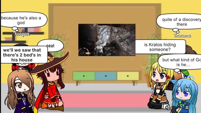 Konosuba React to God of war Kratos VS Baldur (first fight) check out description смотреть онлайн