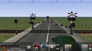 An AHOB railroad crossing @ My route built to test railroad crossings in Train Simulator 2013