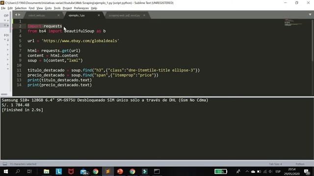 Web Scraping - Extracción de datos web con Python 1 смотреть онлайн