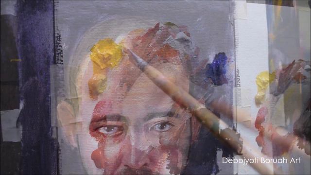 The new way to start an ACRYLIC Portrait Painting | Time-lapse Acrylic Portrait by Debojyoti Boruah смотреть онлайн
