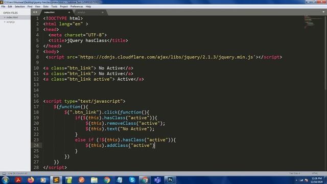 jQuery hasClass // jQuery if/else hasClass // Ujjwal Technical Tips смотреть онлайн