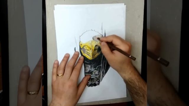 How to draw scorpion (как рисовать скорпиона из мортал комбат) смотреть онлайн