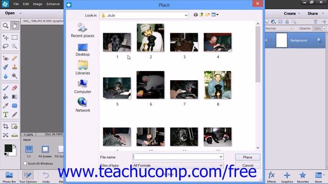 Photoshop Elements 12 Tutorial Placing Files Adobe Training Lesson 4.5 смотреть онлайн