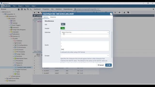 How to export data to csv file in Postgres database using Wizard | PgAdmin 4 tutorial смотреть онлайн