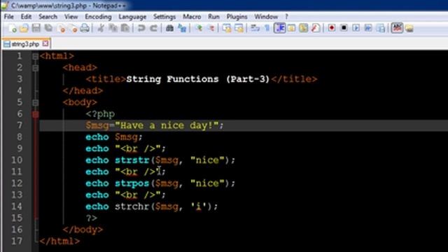PHP & MySQL Tutorial - 9: Strings (Part-3) смотреть онлайн