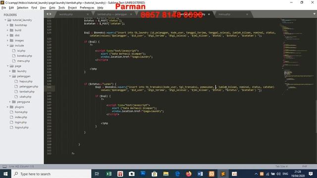PART 12 TUTORIAL MEMBUAT APLIKASI LAUNDRY DENGAN PHP MYSQLI DAN BOOTSTRAP LANJUTAN TAMBAH TRANSAKS смотреть онлайн