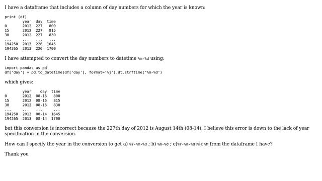 Convert column 'day' to datetime with year specification (2 Solutions!!) смотреть онлайн