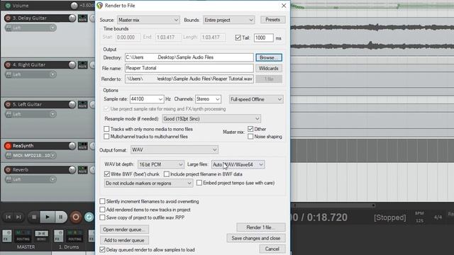 Reaper DAW Tutorial (Part 10) – Exporting Audio and MIDI смотреть онлайн