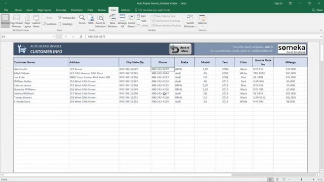 Auto Repair Invoice | Free Excel Template for Automotive Repair Shops смотреть онлайн