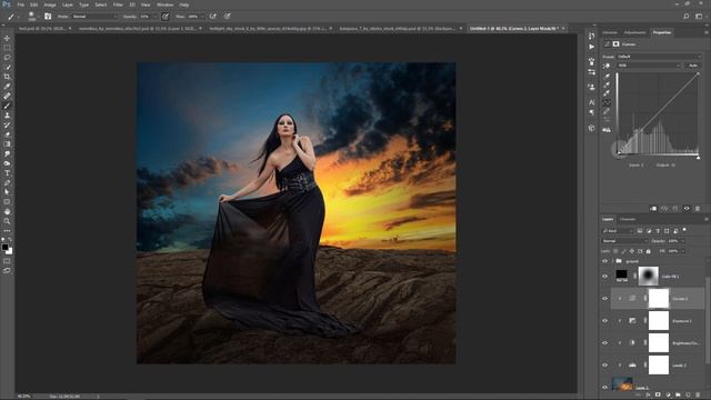 Dramatic Sunset Color Effects Manipulation Photoshop Tutorial смотреть онлайн