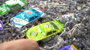 Disney Pixar Cars Piston Cup Collection with Race Haulers at Dinoco 400 Race