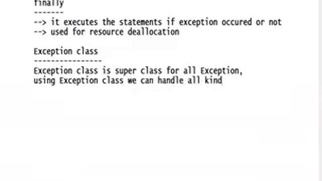 JAVA session-16 Exceptions part 4finally block смотреть онлайн