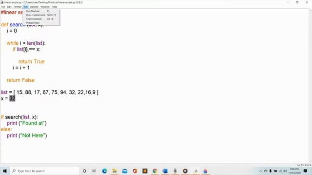Linear search in Python ( Using loop ) смотреть онлайн