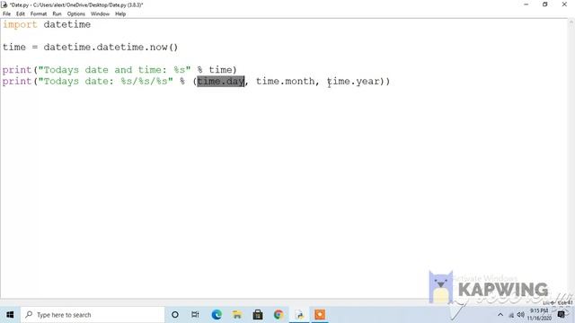 Python: Printing Date and Time смотреть онлайн
