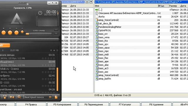Описание API вызова библиотеки AIMP_VoiceControl2.DLL смотреть онлайн