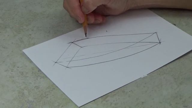 Линейно-конструктивное построение лодки/ графическое построение рисунка смотреть онлайн