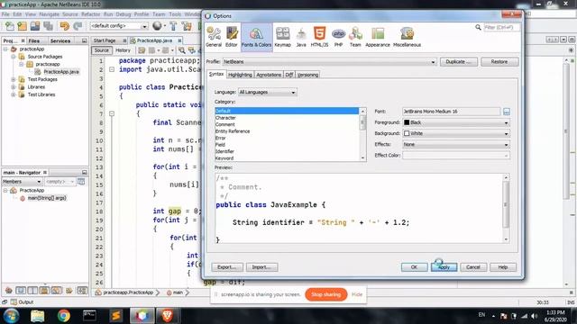 How to change font and color of code in NetBeans IDE 10.0 смотреть онлайн
