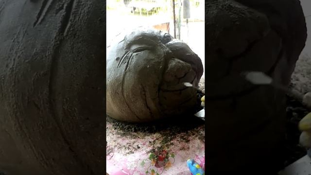 Садовая фигура, каменная голова или каменный тролль из бетона, своими руками. смотреть онлайн