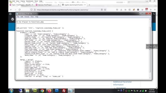 Lesson 13: PHP Code to Create Taxonomy of a Custom Post Type смотреть онлайн