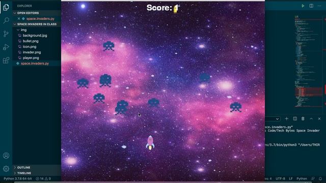 Python project 5: Space Invaders game смотреть онлайн