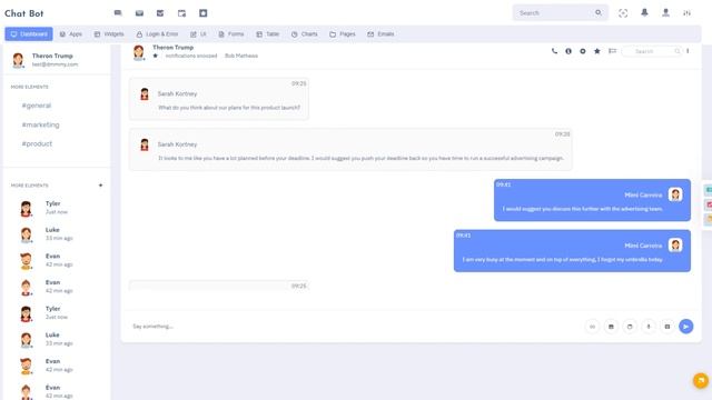 Chatbot Horizontal LTR Dashboard Admin Template With Bootstrap UI Kit