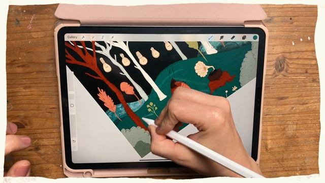 Children's Illustration in Procreate - Draw With me on your iPad - Bugs in Forest Scene смотреть онлайн