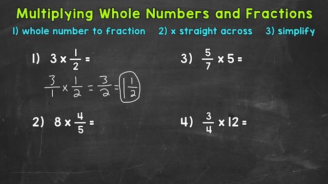 Multiplying Whole Numbers and Fractions | Math with Mr. J смотреть онлайн