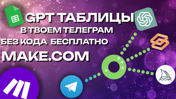 GPT GOOGLE ТАБЛИЦЫ автоматизация GPT, google sheets, telegram, make.com