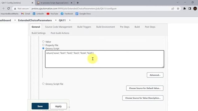 Extended choice parameters - How to use Groovy Script File in Jenkins parameterized job смотреть онлайн
