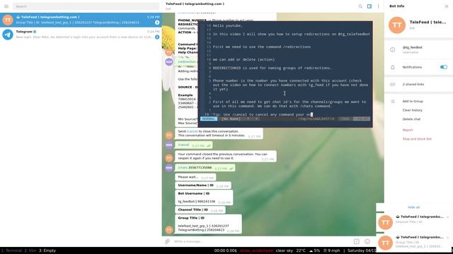 TeleFeed: Using /redirection command смотреть онлайн